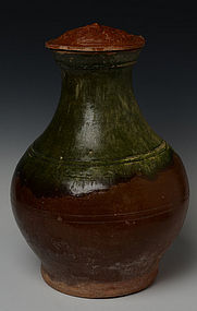 Han Dynasty, Chinese Pottery Covered Vase