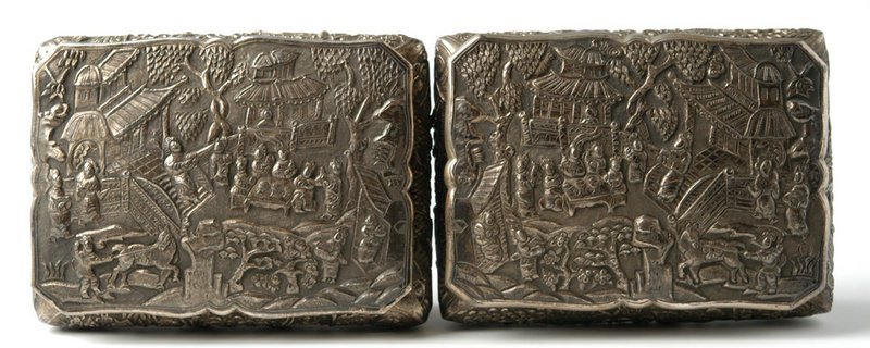 A Pair of Chinese Silver Boxes