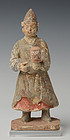 Chinese Pottery Male Figure Holding Musical Instrument