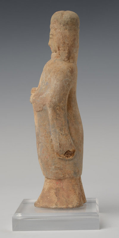 Northern Qi Dynasty, Chinese Pottery Figure of Courtman