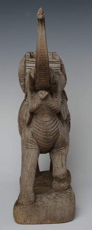 Burmese Wooden Standing Elephant