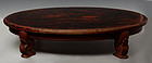 Burmese Wooden Oval Form Table with Original Lacquer