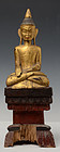18th Century, Tai Lue Burmese Wooden Seated Buddha