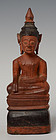 18th Century, Khmer Wooden Seated Buddha