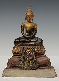 18th Century, Ayutthaya, Thai Wooden Seated Buddha