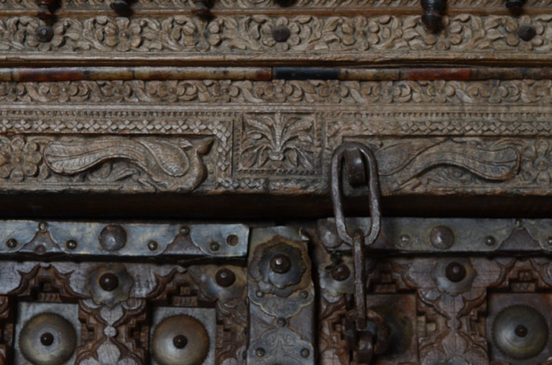 19th Century, A Set of Indian Wooden Doors with Bronze Decoration