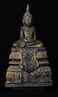 17th Century, RARE Khmer Sandstone Seated Buddha