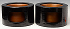 Early 20th C., A Pair of Japanese Hibachi Vessels with Black Lacquer