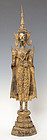 19th C., Rattanakosin, Thai Bronze Standing Crowned Buddha