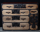 Late 19th C., Meiji, Japanese Wooden Clothing Chest (Sendai-Tansu)