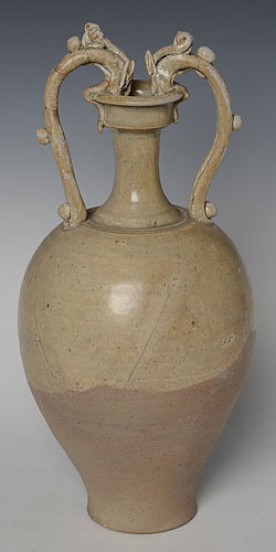 10th-13th C., Song Dynasty, Chinese Ceramic Olive Green Vase