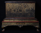 19th C., Mandalay, Burmese Wooden Chest with Gilded Gold