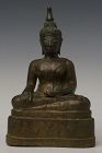 18th Century, Laos Bronze Seated Buddha