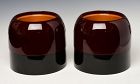 Showa, A Pair of Japanese Lacquered Hibachi Vessels