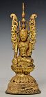 Late 18th Century, Late Shan, Burmese Bronze Seated Crowned Buddha