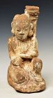 16th Century, Ava, Burmese Sandstone Seated Figure