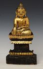 Early 19th Century, Early Mandalay, Burmese Wooden Seated Buddha