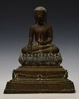 17th Century, Ayutthaya, Thai Bronze Seated Disciple