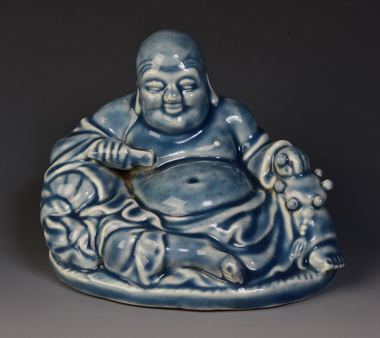 19th Century, Chinese Porcelain Blanc De Chine Laughing Buddha