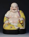 Early 20th C., Republic, Chinese Painted Porcelain Laughing Buddha