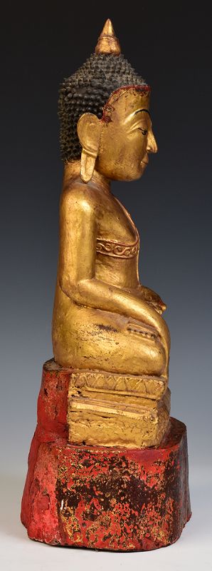 18th Century, Tai Yai Burmese Wooden Seated Buddha