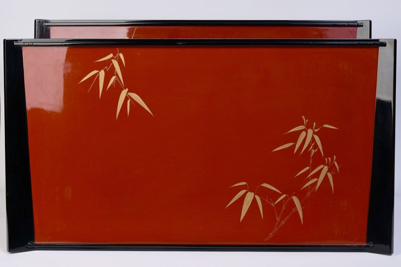 Early 20th Century, Showa, A Pair of Japanese Lacquered Trays
