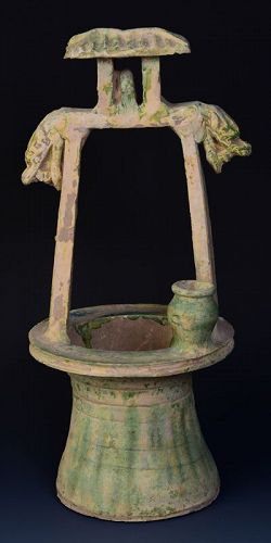 Han Dynasty, Chinese Pottery Well with Dragon Heads