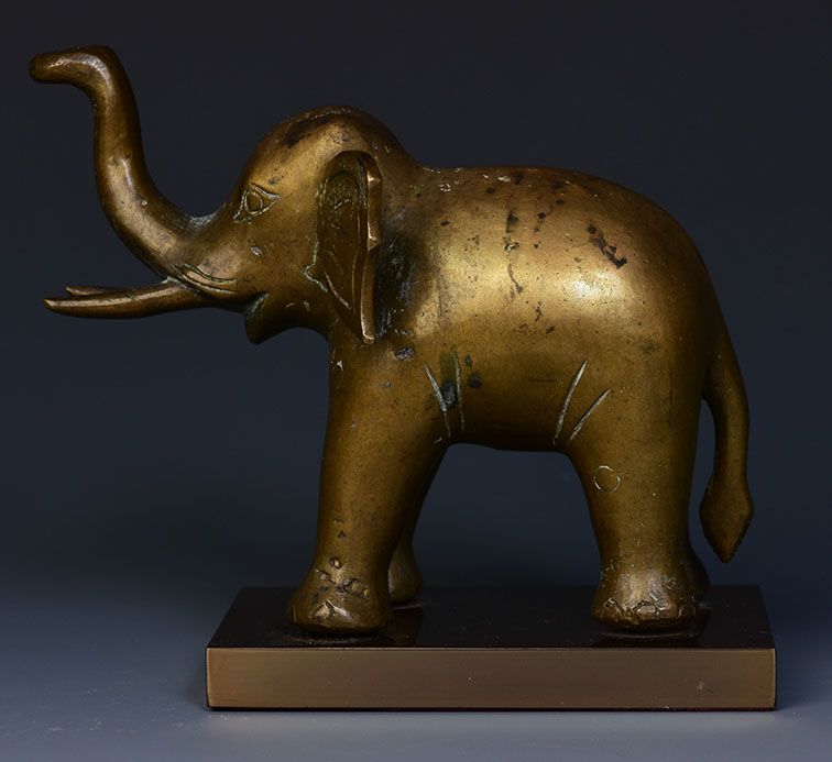 Early 20th Century, Burmese Bronze Standing Elephant
