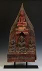 16th C., Shan, Rare Burmese Wooden Panel with A Set of Buddhas