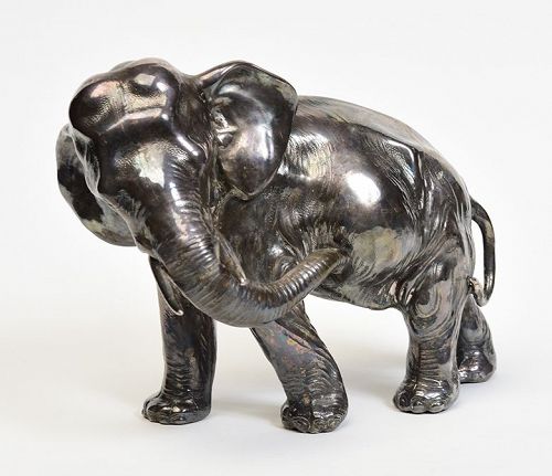 20th Century, Showa, Japanese Metal Elephant with Artist Sign