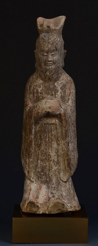 Northern Qi Dynasty, Chinese Pottery Standing Court Man