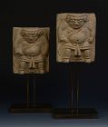 Song Dynasty, A Pair of Chinese Pottery Tomb Guardian Panels
