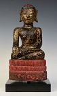 18th Century, Mon, Burmese Wooden Seated Buddha