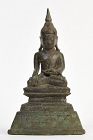 16th Century, Shan, Burmese Bronze Seated Buddha