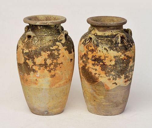14th-16th Century, Sukhothai, A Pair of Sukhothai Pottery Jars
