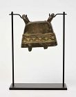 19th Century, Burmese Bronze Cow Bell with Stand