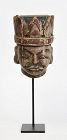 Early 20th Century, Burmese Wooden Puppet Head with Stand