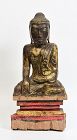 18th Century, Shan, Burmese Wooden Seated Buddha