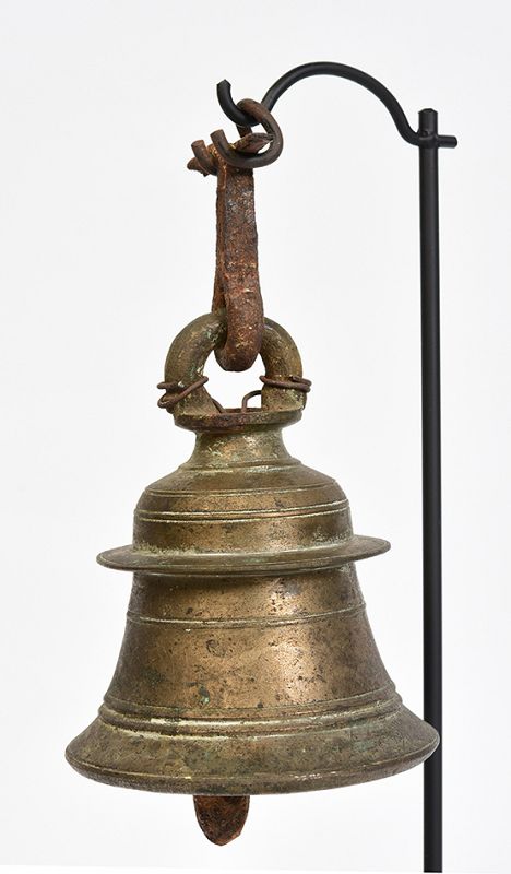 19th Century, Burmese Bronze Bell with Stand