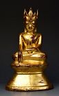 15th Century, Ava, RARE Burmese Bronze Seated Crowned Buddha