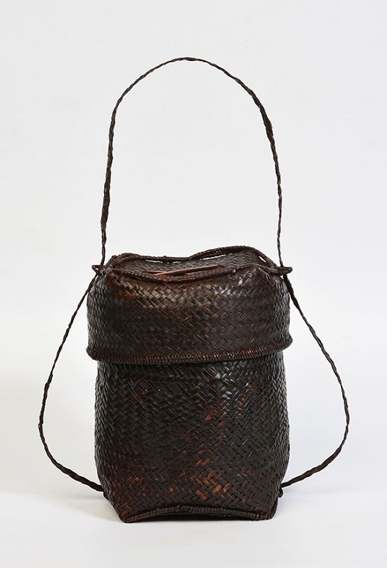 20th Century, Laos Bamboo Basket with Cover