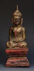 19th Century, Thai Wooden Seated Buddha