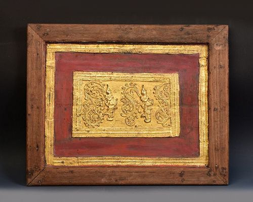 19th Century, Mandalay, Burmese Wood Carving Panel
