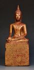 19th Century, Lanna Thai Wooden Seated Buddha