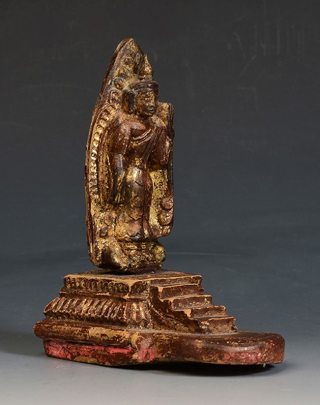 15th Century, Ava, Burmese Pottery Standing Buddha