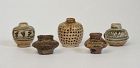 14th - 16th C., A Set of Sukhothai Stoneware Ceramic Miniature Jars