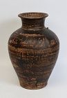 15th Century, Sankampaeng Pottery Brown Glazed Jar