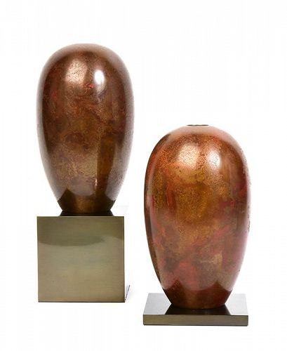 Early 20th Century, Showa, A Pair of Japanese Bronze Vases