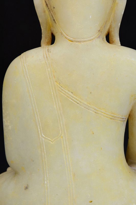 17th - 18th Century, Shan, Burmese Alabaster Seated Buddha