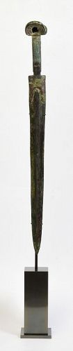 1000 - 600 B.C., Ancient Luristan Bronze Sword with Stand